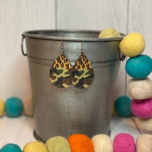 Wood Camo/Leopard Earring
