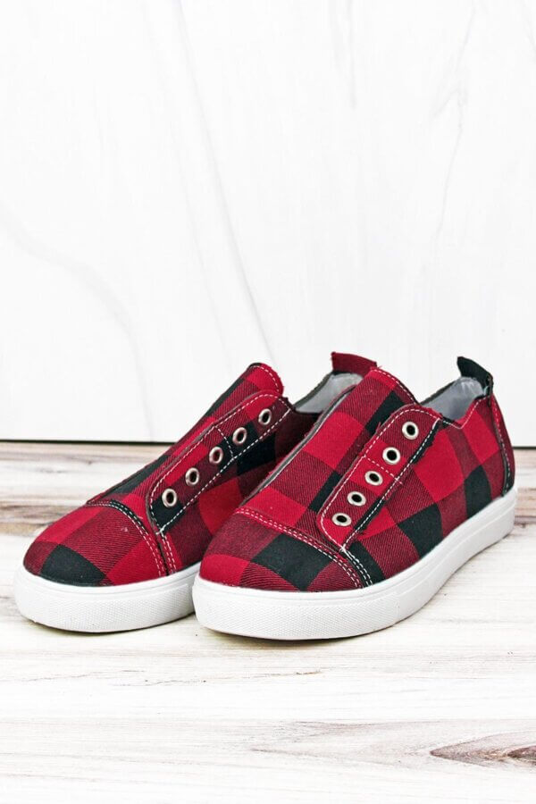 Buffalo Plaid Slip On Sneaker - Image 2