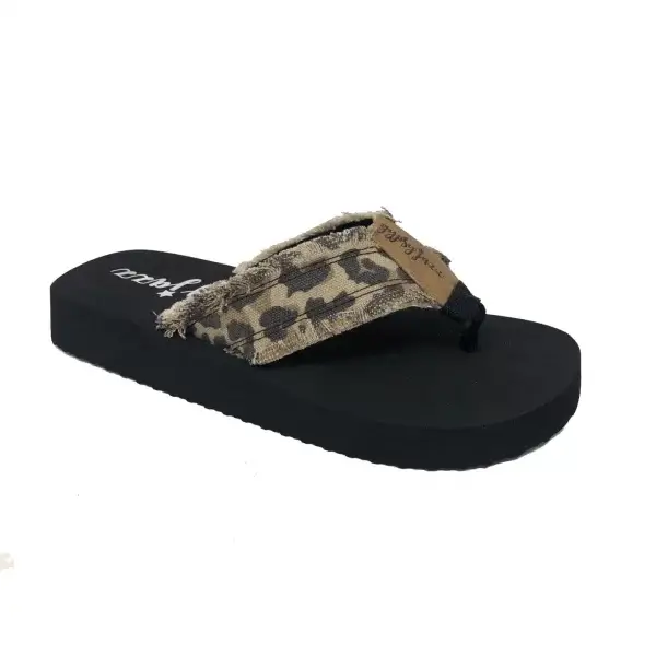 {Encore} Tan Leopard Flip Flops - Image 3
