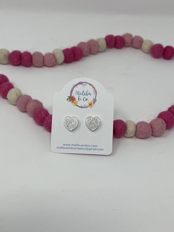 Glitter Heart Earrings - Image 2