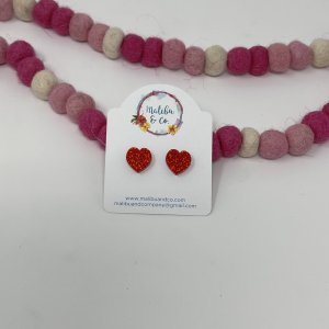 Glitter Heart Earrings