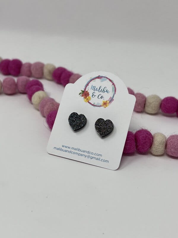 Glitter Heart Earrings - Image 3