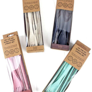 ONE KRUMBS KITCHEN ON-THE-GO WHEAT STRAW UTENSIL SET