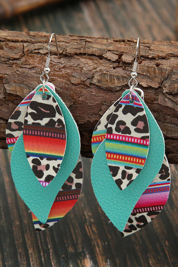 Serape + Leopard + Teal Earrings - Image 2