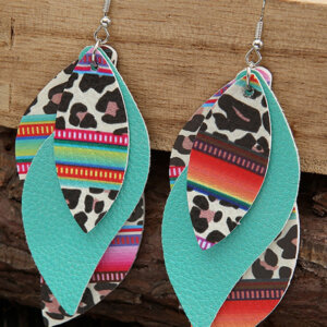 Serape + Leopard + Teal Earrings