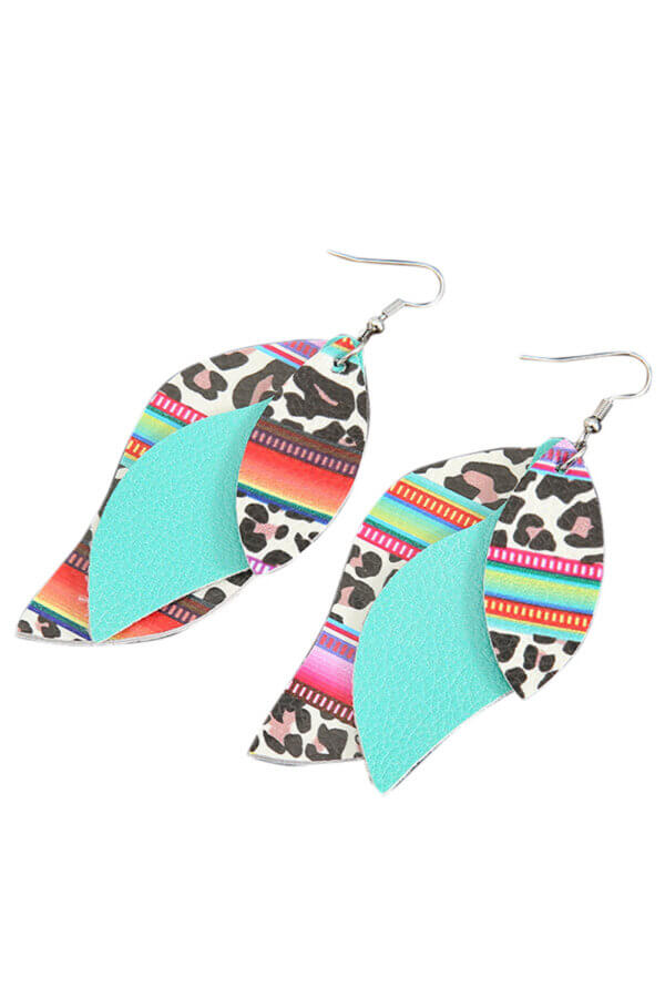 Serape + Leopard + Teal Earrings - Image 3