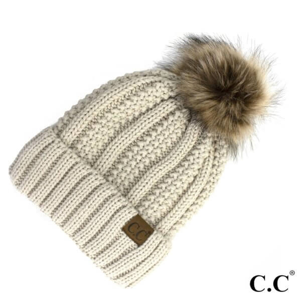 CC Fuzzy Lined Knit Beanie