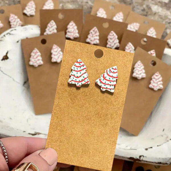 Christmas Tree Cake Earrings