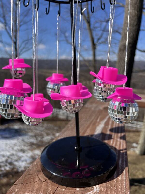 Cowboy Hat Disco Ball Car Charms