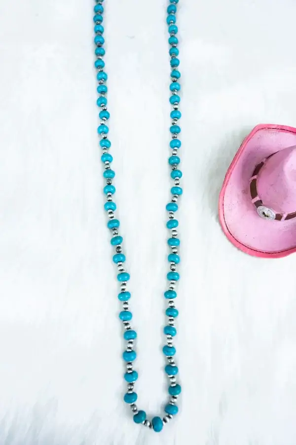 Turquoise Larisa Silver Pearl Necklace