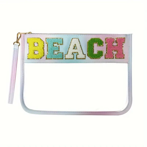 Chenille Letter Clear Zippered Pouch Bags - Image 8