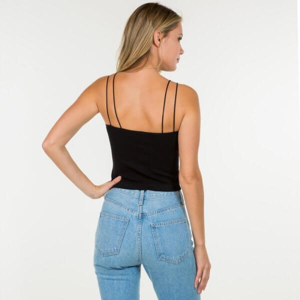 Strappy Ribbed Tank Top - Image 2