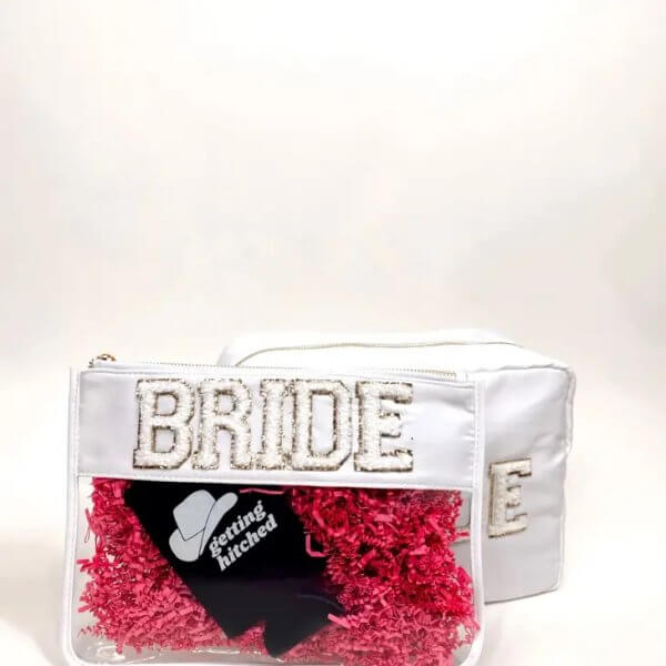 Chenille Letter Clear Zippered Pouch Bags - Image 5