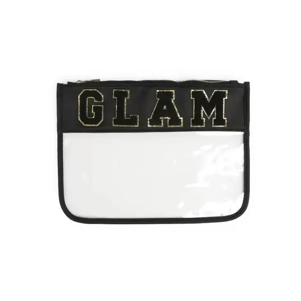 Chenille Letter Clear Zippered Pouch Bags - Image 2