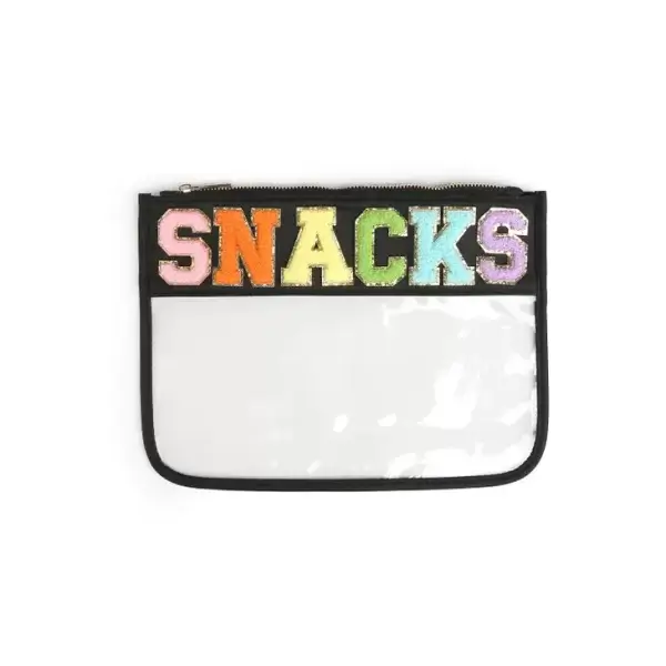 Chenille Letter Clear Zippered Pouch Bags - Image 3