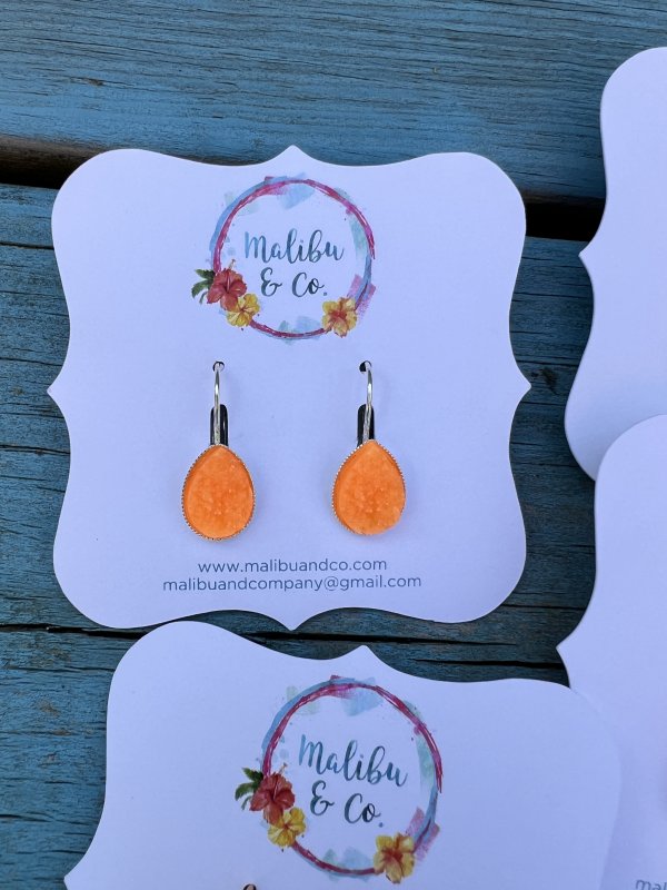 Neon Teardrop Druzy Earrings - Image 5