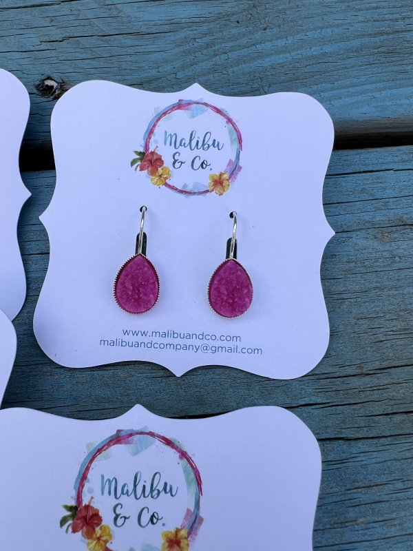 Neon Teardrop Druzy Earrings - Image 7