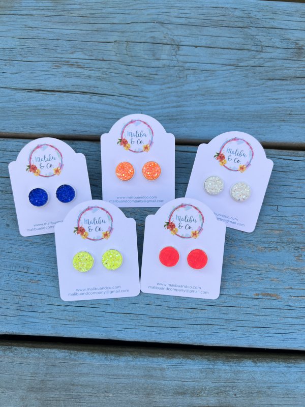 Neon Druzy Studs