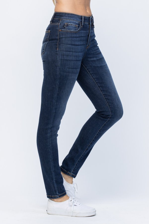 Judy Blue Hi-Rise Clean Dark Relaxed Fit Jeans - Image 3