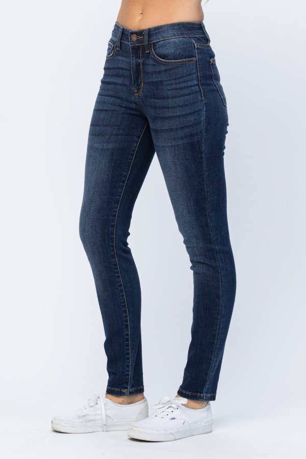 Judy Blue Hi-Rise Clean Dark Relaxed Fit Jeans - Image 4