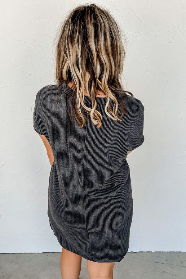 Ribbed Knit T-Shirt Dress - Image 3