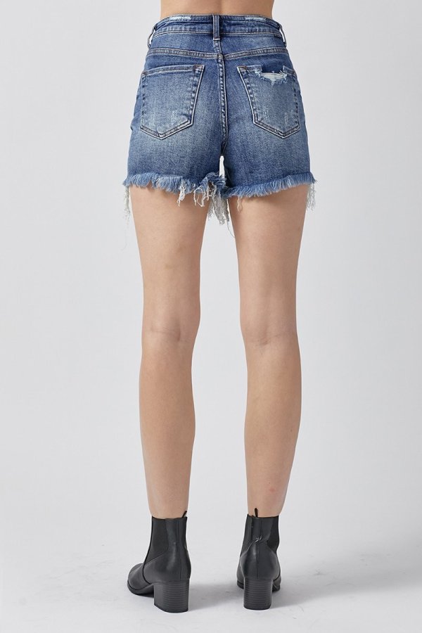Risen High Rise Distressed Shorts - Image 4