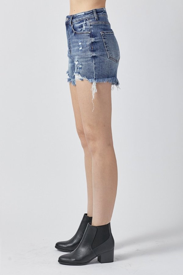 Risen High Rise Distressed Shorts - Image 3