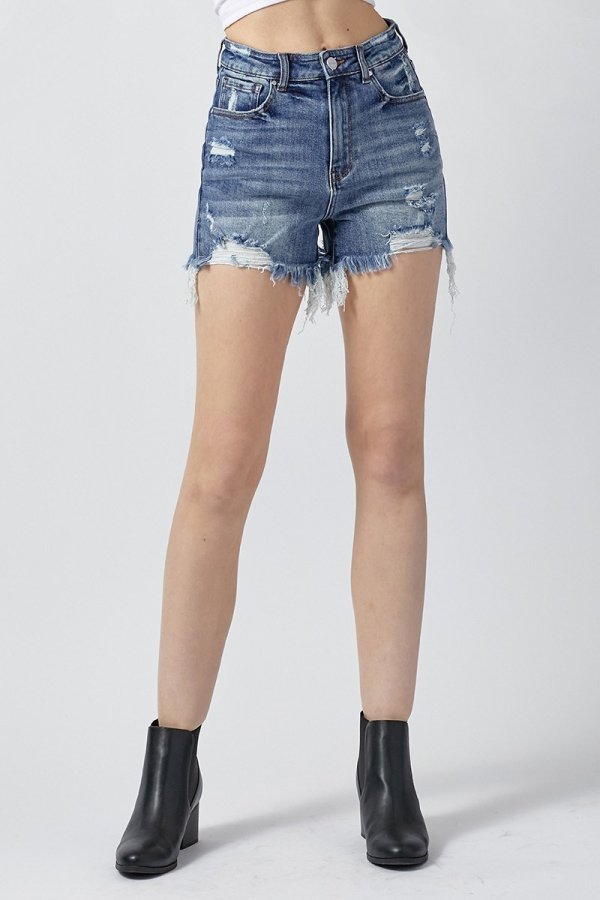 Risen High Rise Distressed Shorts - Image 2