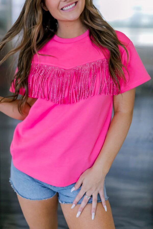 Dolly Rhinestone Fringe Shirt