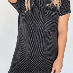 Ribbed Knit T-Shirt Dress
