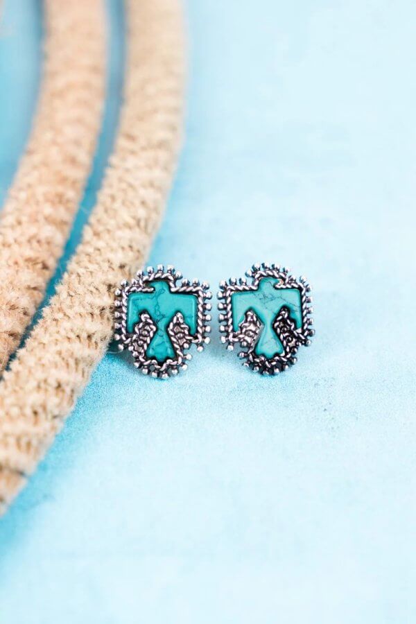 Turquoise Thunderbird Earrings