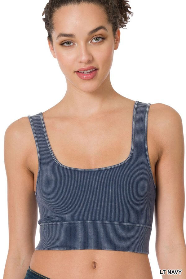 Lt Navy Square Neck Tank