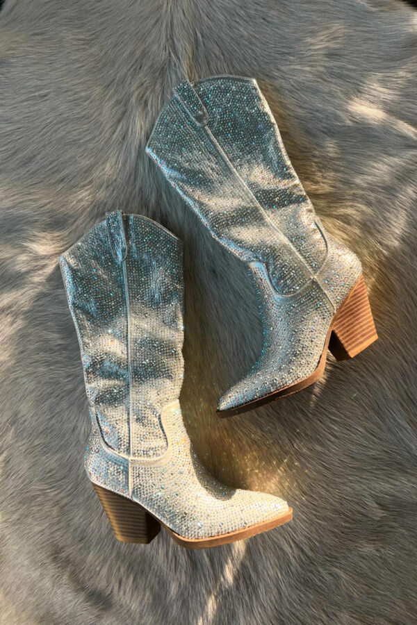 Pricilla Rhinestone Cowboy Boots - Image 3