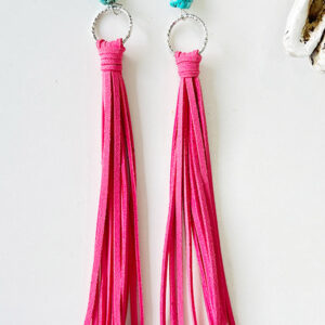 Pink Fringe Earrings