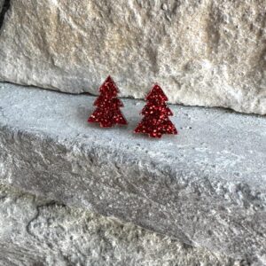 Glitter Christmas Tree Studs