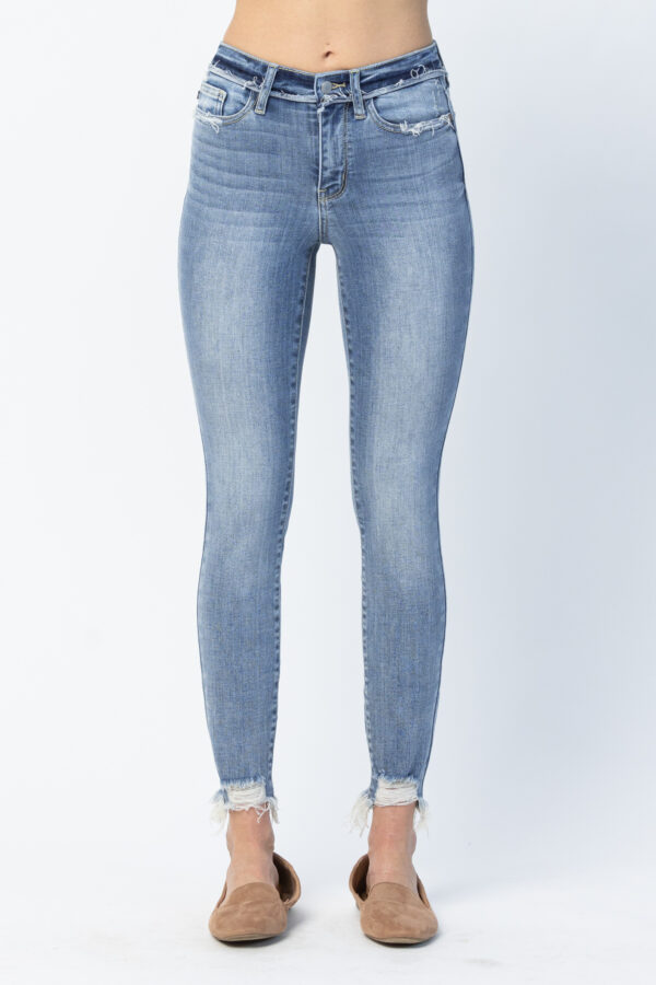 Judy Blue Daphne Mid Rise Released Waist Band Skinny
