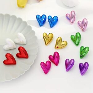 Metallic Heart Earrings