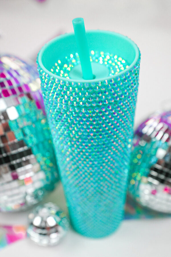 Teal Rhinestone Cup - Image 3