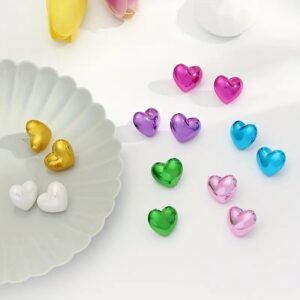 Small Metallic Heart Earrings