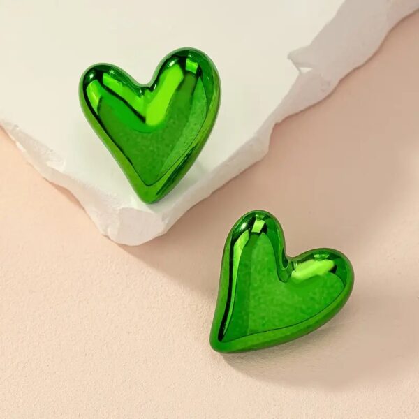 Metallic Heart Earrings - Image 6