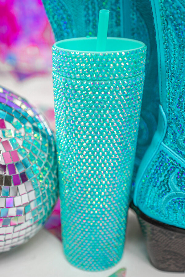 Teal Rhinestone Cup - Image 2