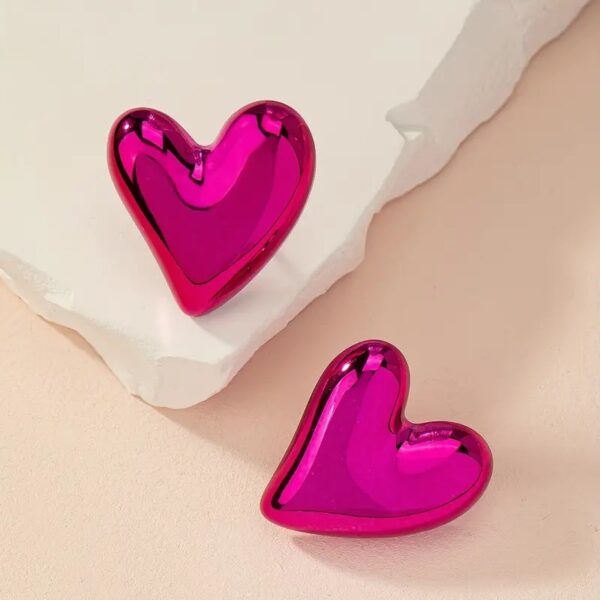 Metallic Heart Earrings - Image 7