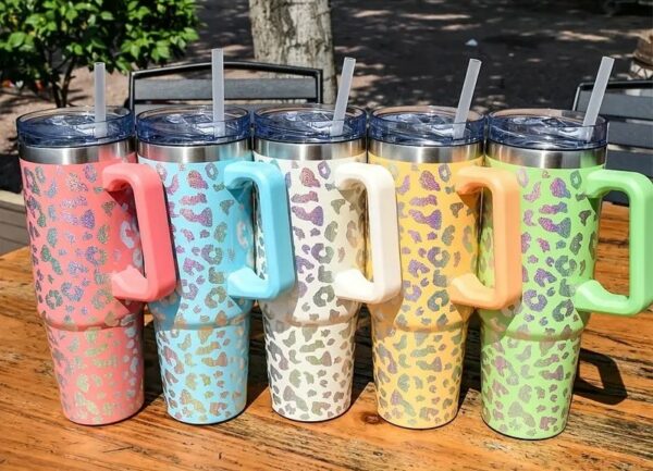Iridescent Leopard Tumblers