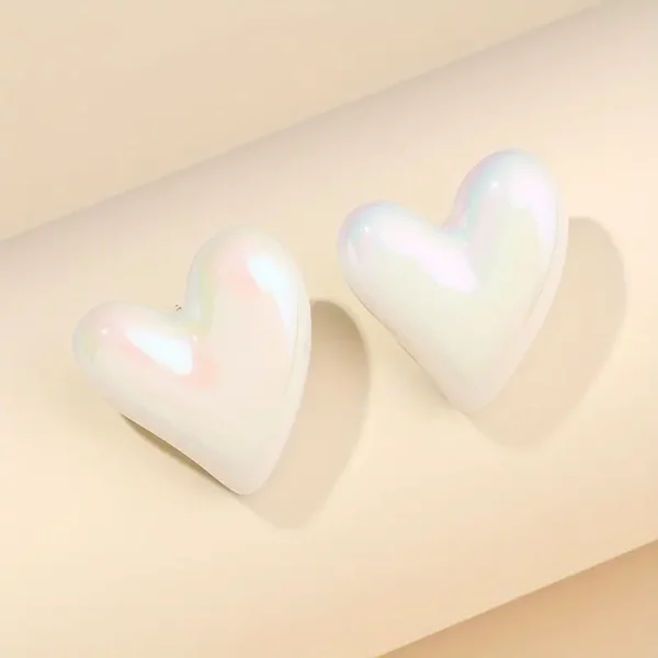 Metallic Heart Earrings - Image 4