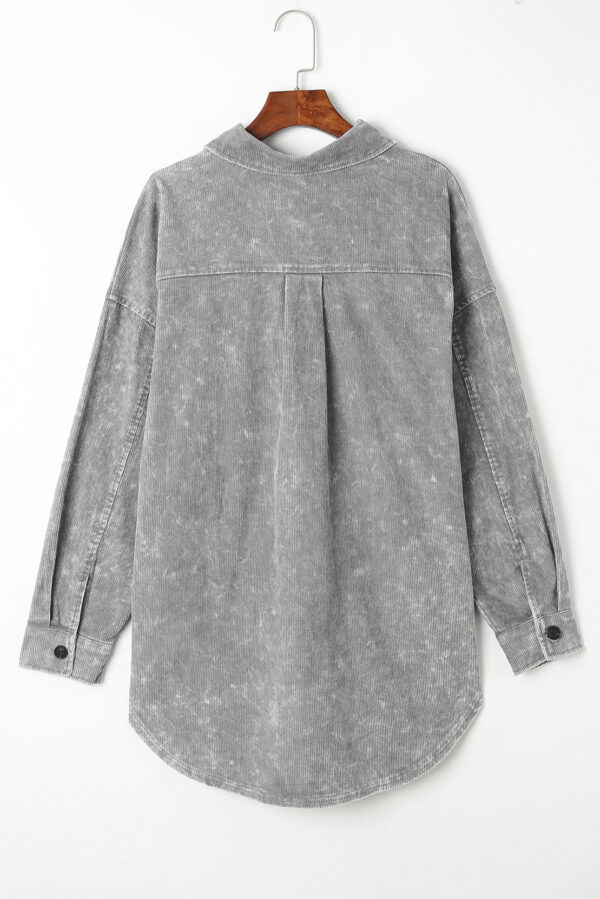 Gray Vintage Mineral Wash Oversized Shacket - Image 2