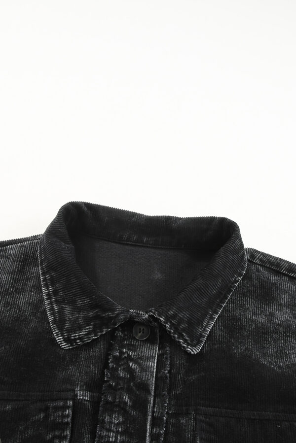 Black Vintage Mineral Wash Oversized Shacket - Image 2