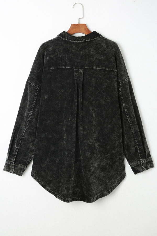 Black Vintage Mineral Wash Oversized Shacket - Image 4