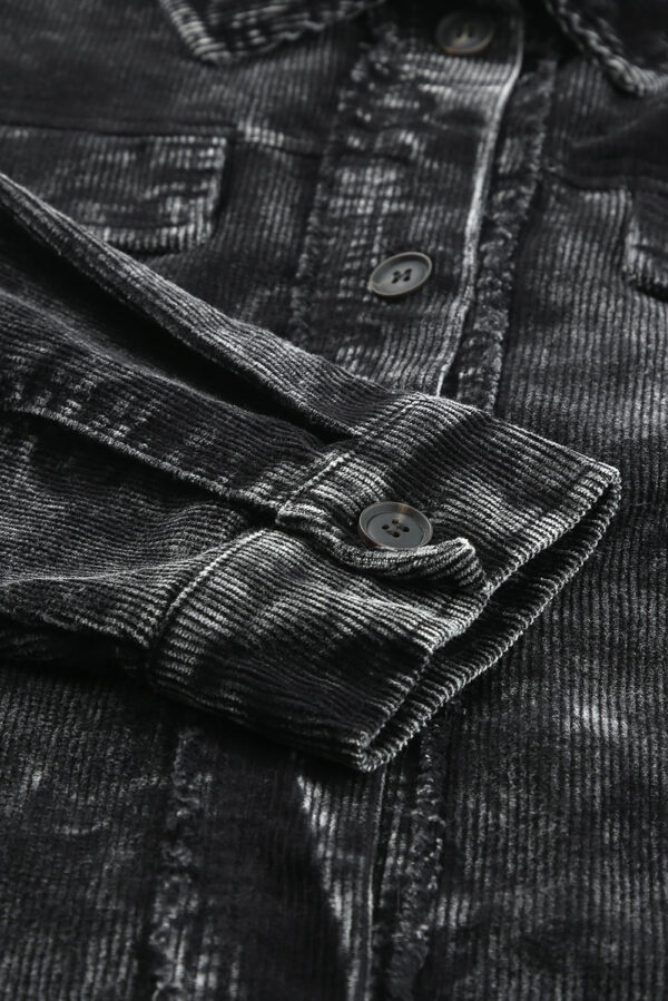 Black Vintage Mineral Wash Oversized Shacket - Image 3