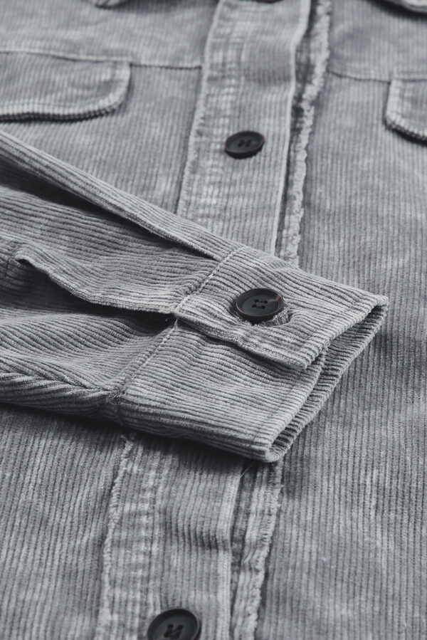 Gray Vintage Mineral Wash Oversized Shacket - Image 4