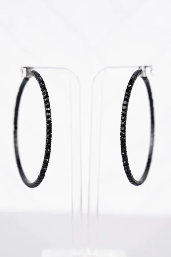 Crystal Ave Jet Black Hoop Earrings